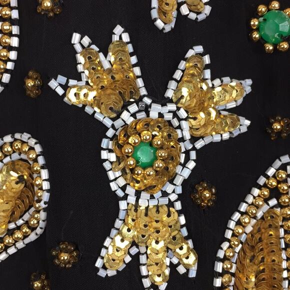 Vintage | Laurence Kazar | Silk Beaded Top Sz M - Picture 7 of 7